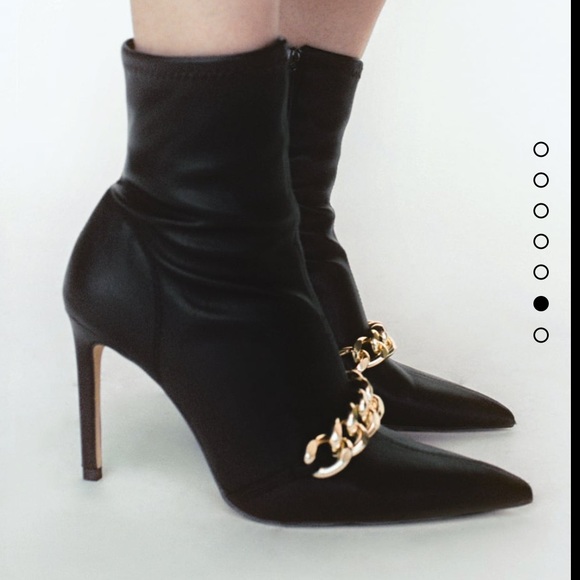 Zara Chain Trim Ankle Booties - Picture 4 of 8